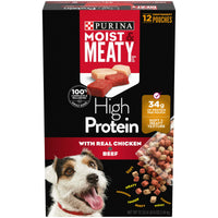Purina Moist and Meaty High Protein Chicken Beef Dry Dog Food 72 oz Bag