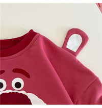 Baby Strawberry Bear Pattern Long Sleeve Cotton Onesies