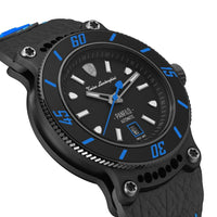 Tonino Lamborghini Men's 'PANFILO' Black Dial Black Leather Strap Automatic Watch TLF-T03-4