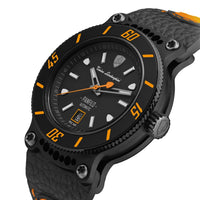 Tonino Lamborghini Men's 'PANFILO' Black Dial Black Leather Strap Automatic Watch TLF-T03-3
