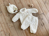 Baby Bear Patched Pattern Quilted Warm Lapel Cute Sets