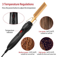 Electric Heating Hair Comb PTC Ceramic Hair Straightener Curler Brush Hair Straight Styler Wet Dry Use