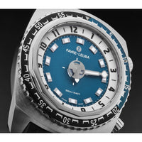 Favre-Leuba Men's 00.10101.08.52.31 'Raider Harpoon' Blue White Dial Black Rubber Strap Automatic Watch