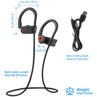 Wireless Headset IPX7 Waterproof Sport Headphones In-Ear Wireless4.1 Stereo Earphone Noise Canceling Neck Earbuds