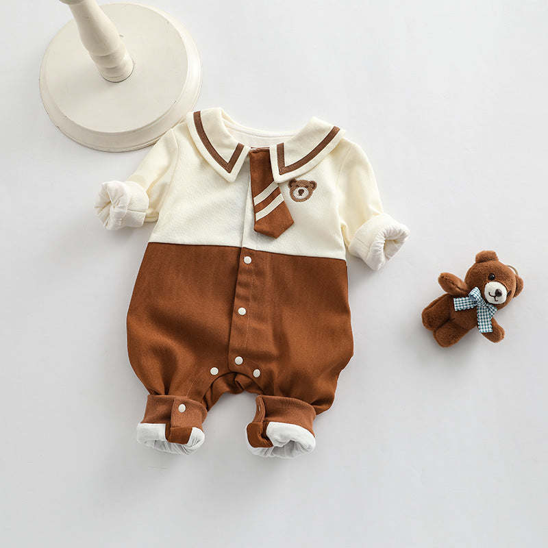 Baby Girl Cartoon Bear Embroidered Pattern College Style Kids Valentine's Day Clothes