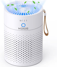 KOIOS Air Purifiers for Small Room Bedroom Office with Handle H13 Ture HEPA Filter Air Cleaner Remove Dust, Pet Dander, Wildfire, Smoke, Pollen, 3 Fan Speeds, Ozone-Free